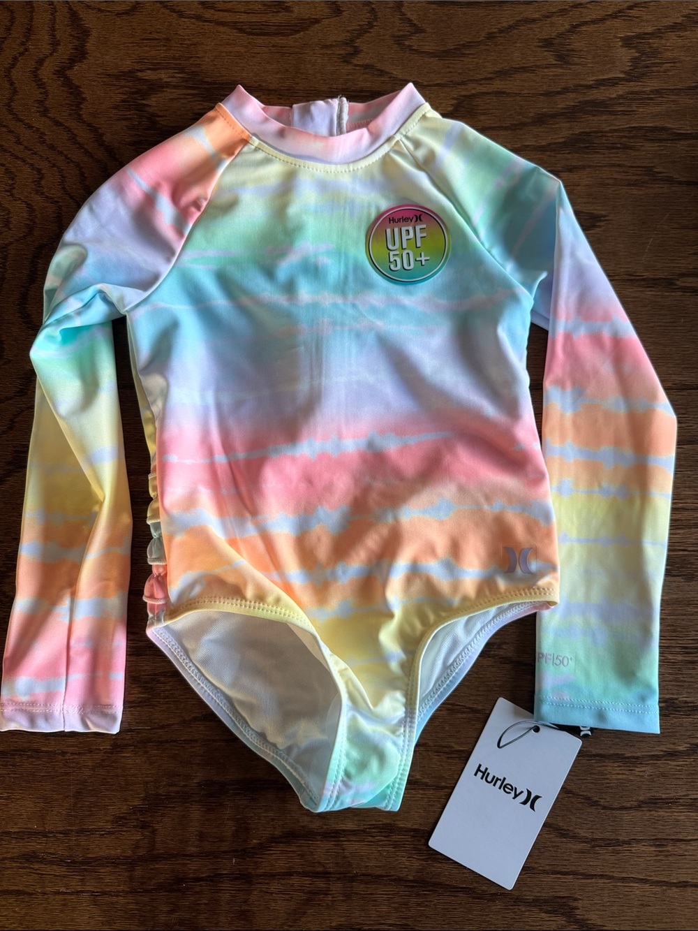 Hurley Kids One Piece Swimsuit in Pastel Rainbow